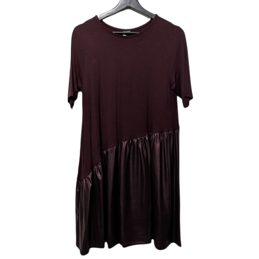 NWT ASOS Mini Smock Dress with Asymmetric PU Panel 8